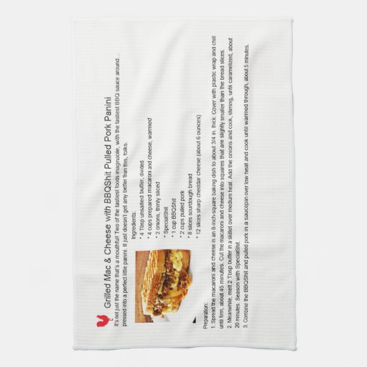 Pork Mac Cheese Panini Handtuch (Vertikal)