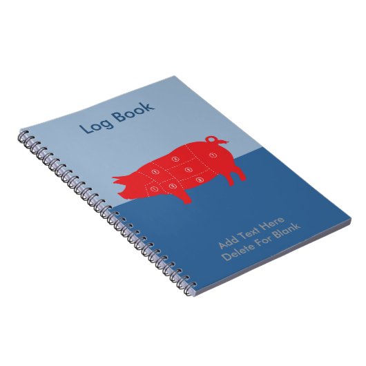 Pork Meat Cuts Chef Cook Pig Chart Notizblock (Rechte Seite)