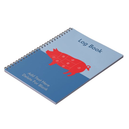 Pork Meat Cuts Chef Cook Pig Chart Notizblock (Linke Seite)