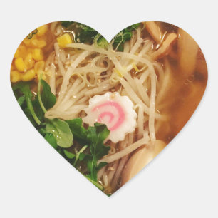 Pork Ramen Noodles Herz-Aufkleber