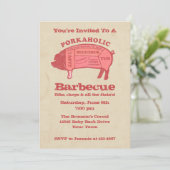Porkaholische Barbecue Einladung (Stehend Vorderseite)