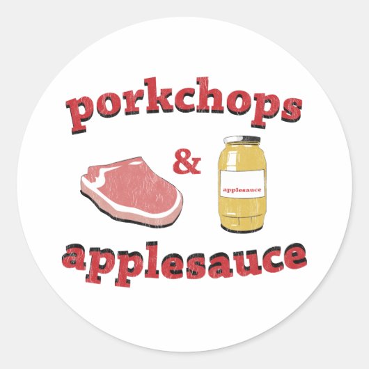 Porkchops & Applesauce Runder Aufkleber (Vorderseite)
