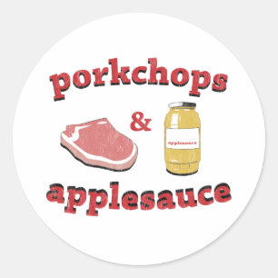 porkchops u. Apfelmus Runder Aufkleber