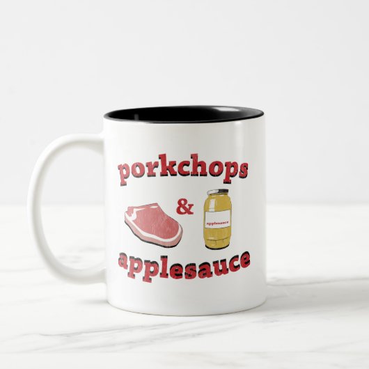 porkchops u. Apfelmus Zweifarbige Tasse (Links)