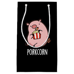 Porkcorn Funny Popcorn Pun Dark BG Kleine Geschenktüte