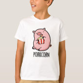 Porkcorn Funny Popcorn Pun T-Shirt (Vorderseite)