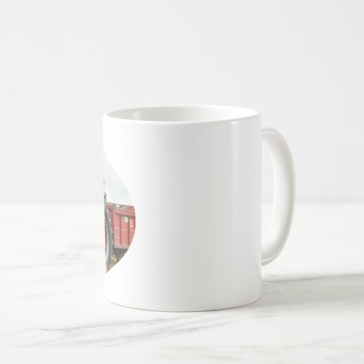 porker on a tractor mug kaffeetasse (VorderseiteRechts)