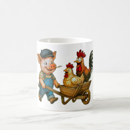 Porky chauffiert die pickende Bande Kaffeetasse