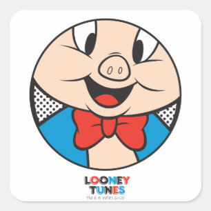 Porky Dotty-Symbol Quadratischer Aufkleber