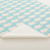 Porky Pals Blue White Small Sherpa Blanket Sherpadecke (3/4)