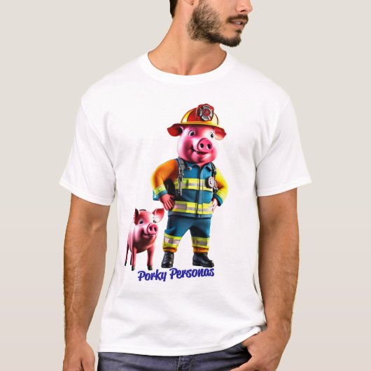 Porky Personas lustige Schweine T-Shirt (Vorderseite)