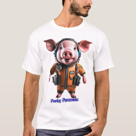 Porky Personas lustige Schweinefiguren. Pilot T-Shirt