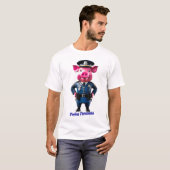 Porky Personas lustige Schweinefiguren. Polizist T-Shirt (Vorne ganz)