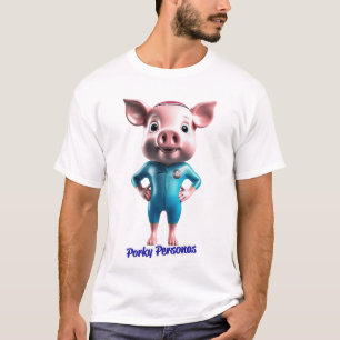 Porky Personas lustige Schweinefiguren. Schwimmer T-Shirt