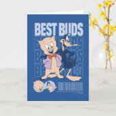 Porky Pig & DAFFY DUCK™ Best Buds Karte (Gelbe Blume)