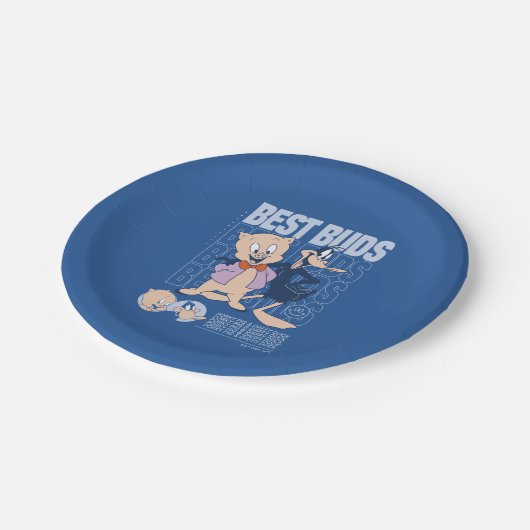 Porky Pig & DAFFY DUCK™ Best Buds Pappteller (Schrägansicht)