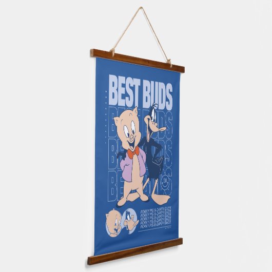 Porky Pig & DAFFY DUCK™ Best Buds Wandteppich Mit Holzrahmen (Gewinkelt)