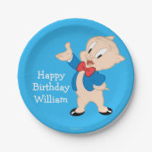 Porky Pig | Klassische Pose Pappteller (Vorderseite)