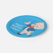 Porky Pig | Klassische Pose Pappteller (Schrägansicht)