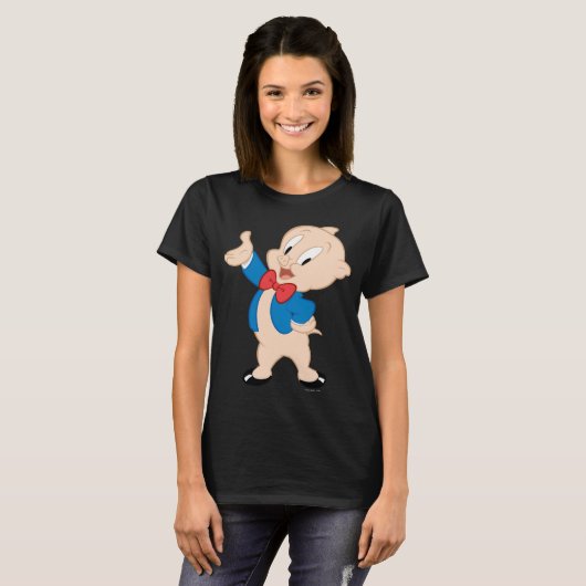 Porky Pig | Klassische Pose T-Shirt (Vorne ganz)