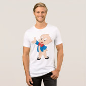 Porky Pig | Klassische Pose Tri-Blend Shirt (Vorderseite voll)