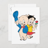 Porky Pig und Petunia Postkarte (Vorne/Hinten)