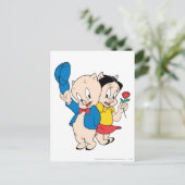 Porky Pig und Petunia Postkarte (Stehend Vorderseite)