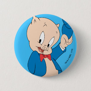 Porky Pig   Wave Hat Button