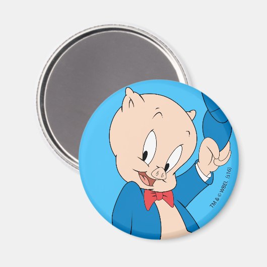 Porky Pig | Wave Hat Magnet (Vorderseite/Rückseite)
