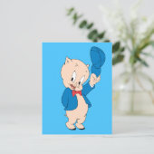 Porky Pig | Wave Hat Postkarte (Stehend Vorderseite)