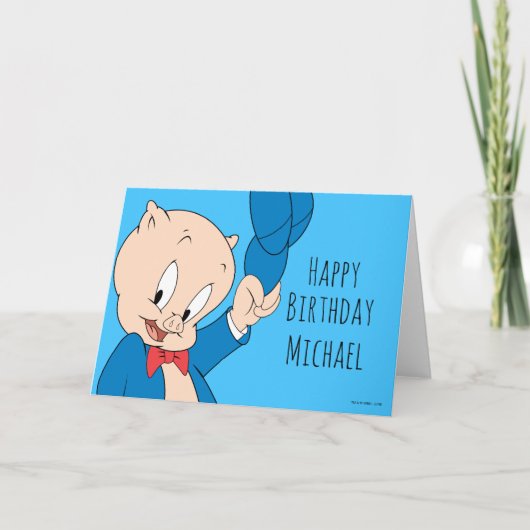Porky Pig | Winkender Hut Karte (Vorderseite)