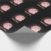 Porky-Pine Funny Porcupine Pig Pun Dark BG Geschenkpapier (Ecke)
