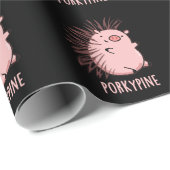 Porky-Pine Funny Porcupine Pig Pun Dark BG Geschenkpapier (Rolleneckpunkt)