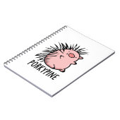 Porky-Pine Funny Porcupine Pig Pun Notizblock (Linke Seite)