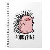 Porky-Pine Funny Porcupine Pig Pun Notizblock (Vorderseite)