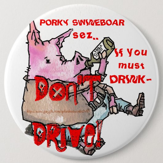‚PORKY SWINEBOAR‘ BUTTON (Vorderseite)