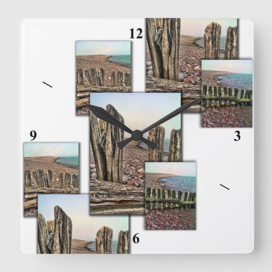 Porlock Triptych Quadratische Wanduhr (Vorderseite)