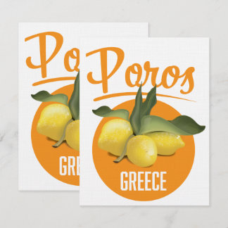 Poros Griechenland Reiseplakat Art Print