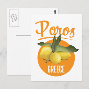 Poros Griechenland Reiseplakat Art Print Postkarte