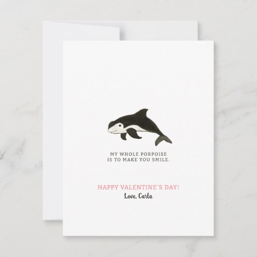 Porpoise Valentine Feiertagskarte (Vorderseite)