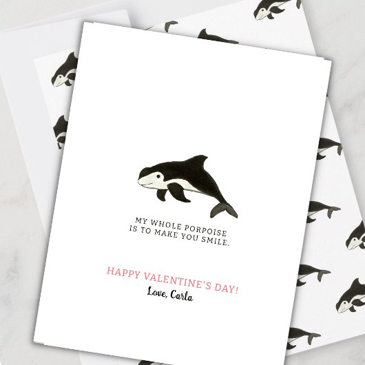 Porpoise Valentine Feiertagskarte