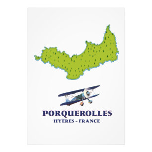 Porquerolles Frankreich Insel Reiseplan. Fotodruck