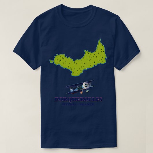 Porquerolles Frankreich Insel Reiseplan T-Shirt (Design vorne)