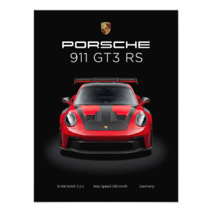 Porsche 911 GT3 RS roter Supersportwagen Fotodruck