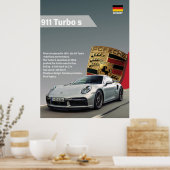 Porsche 911 Turbo S - Speed Style Poster (Küche)