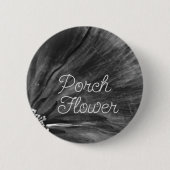 Porsche Blume / Schwarz und Weiß / Button (Vorderseite)