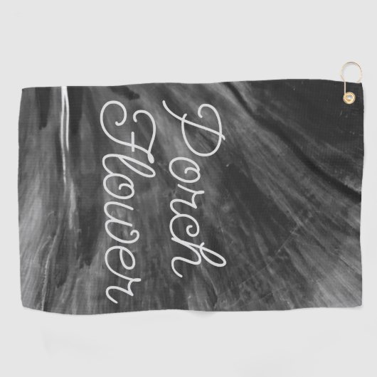 Porsche Blume / Schwarz und Weiß / Golfhandtuch (Horizontal)