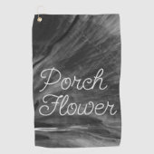 Porsche Blume / Schwarz und Weiß / Golfhandtuch (Vorderseite)