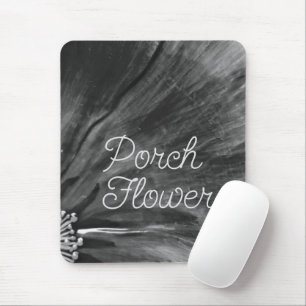 Porsche Blume / Schwarz und Weiß / Mousepad
