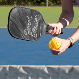 Porsche Blume / Schwarz und Weiß / Pickleball Schläger
